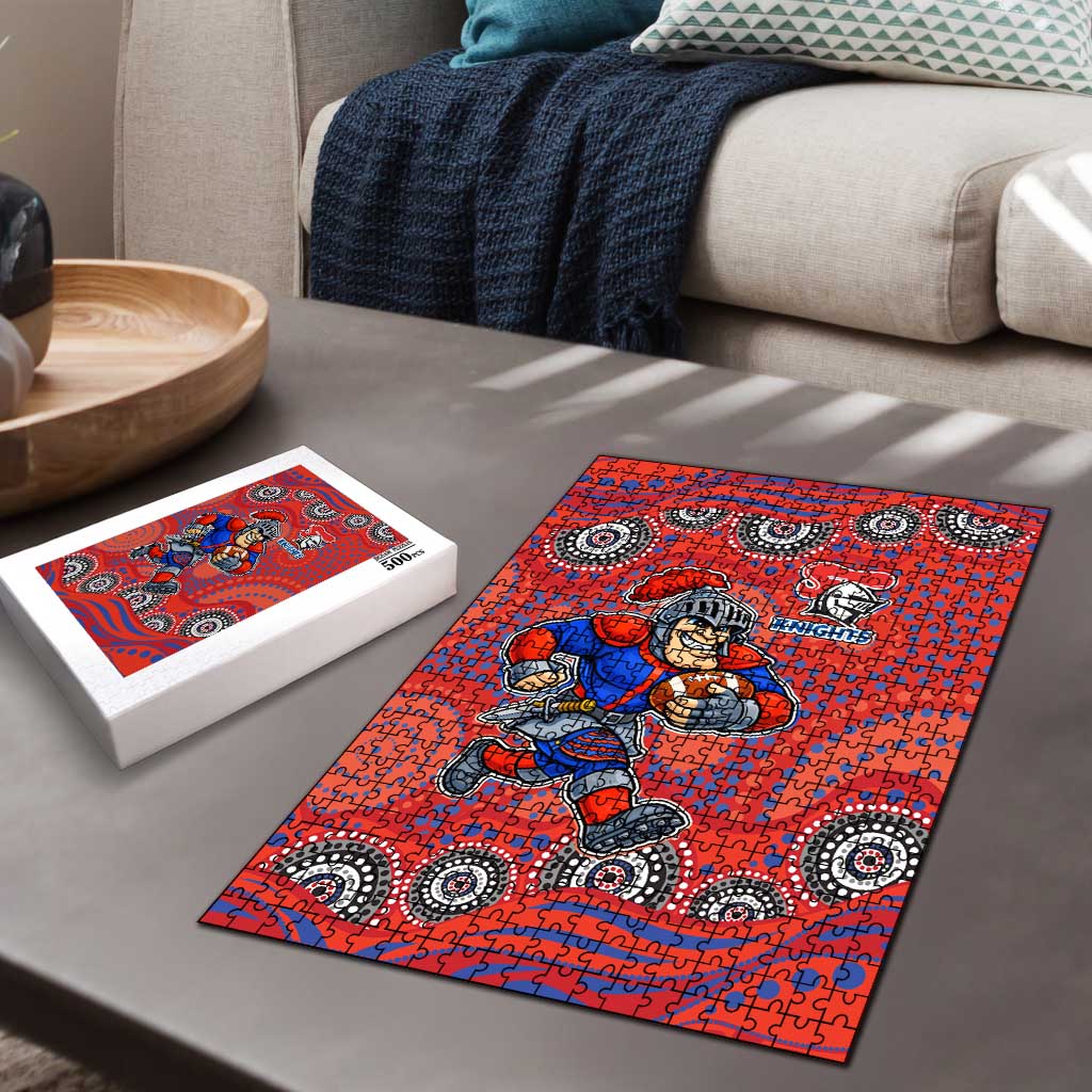 Newcastle Knights Puzzle Aboriginal Dot Pattern - Rugby Mascot Heritage Pride