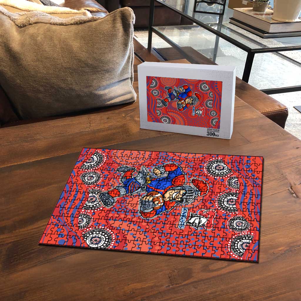 Newcastle Knights Puzzle Aboriginal Dot Pattern - Rugby Mascot Heritage Pride