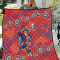 Newcastle Knights Quilt Aboriginal Dot Pattern - Rugby Mascot Heritage Pride