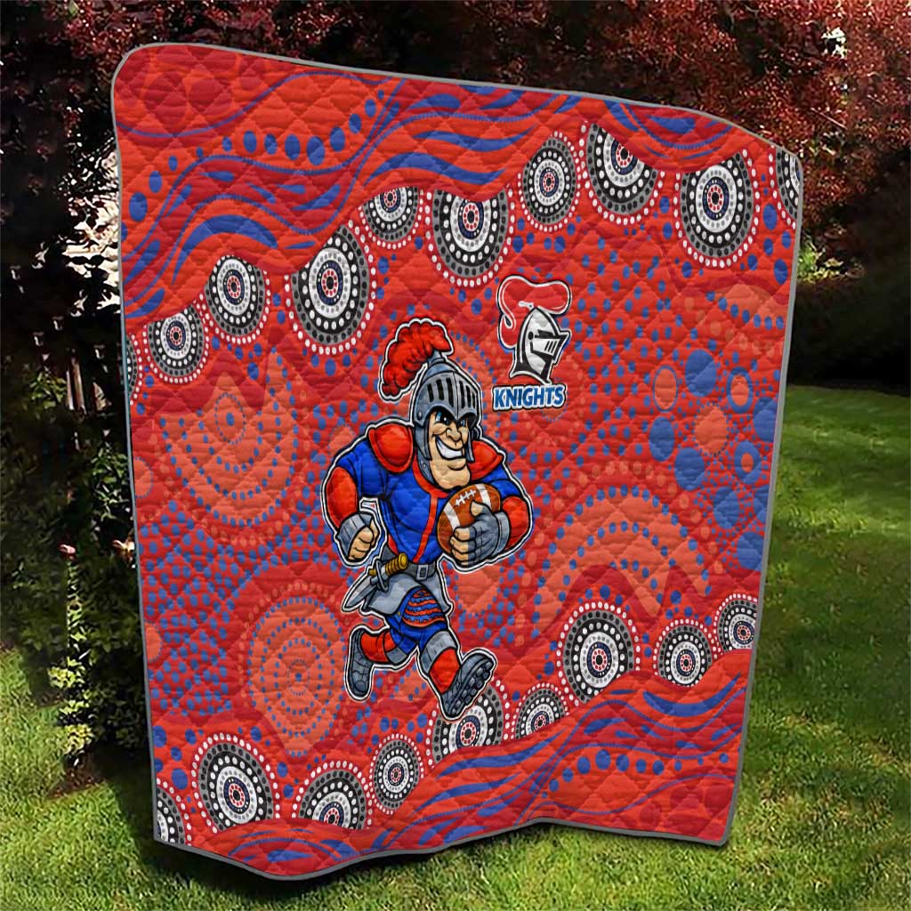 Newcastle Knights Quilt Aboriginal Dot Pattern - Rugby Mascot Heritage Pride