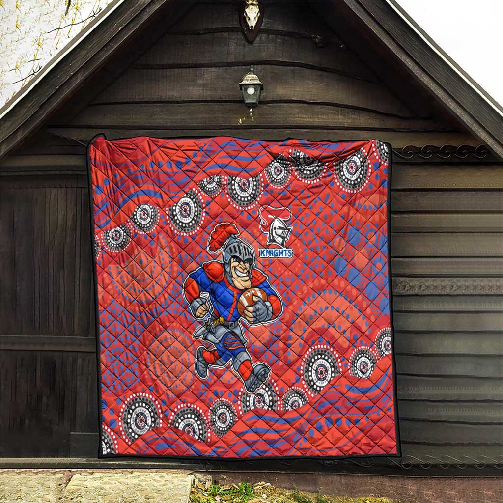 Newcastle Knights Quilt Aboriginal Dot Pattern - Rugby Mascot Heritage Pride
