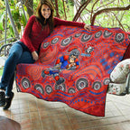 Newcastle Knights Quilt Aboriginal Dot Pattern - Rugby Mascot Heritage Pride