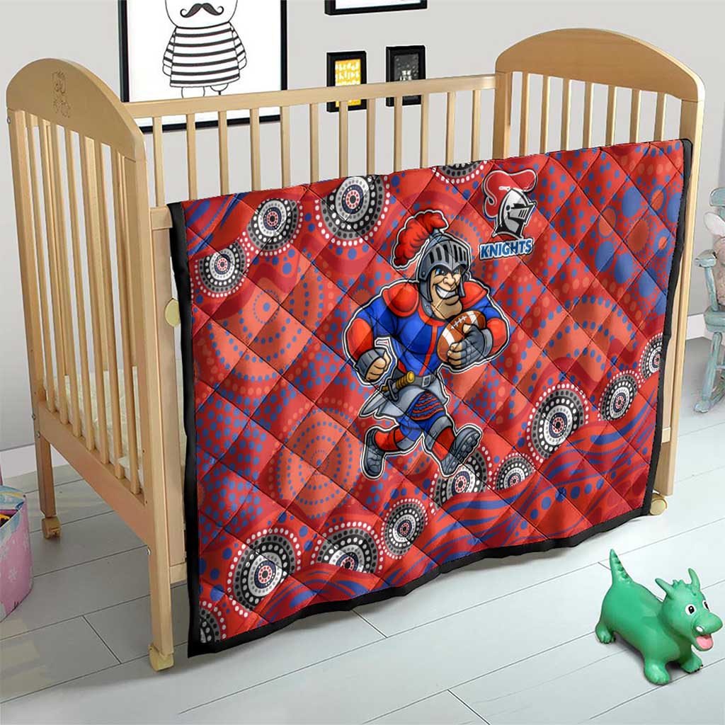 Newcastle Knights Quilt Aboriginal Dot Pattern - Rugby Mascot Heritage Pride