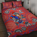 Newcastle Knights Quilt Bed Set Aboriginal Dot Pattern - Rugby Mascot Heritage Pride