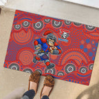 Newcastle Knights Rubber Doormat Aboriginal Dot Pattern - Rugby Mascot Heritage Pride