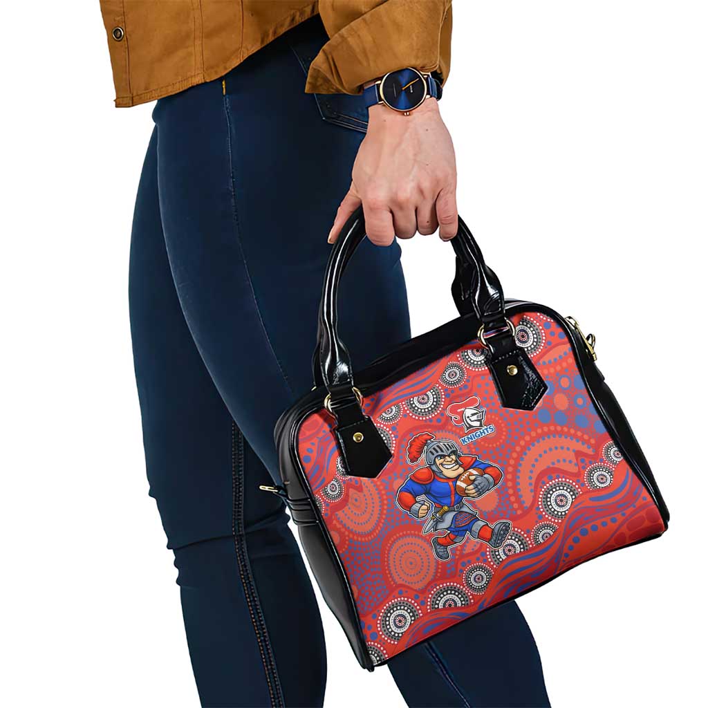 Newcastle Knights Shoulder Handbag Aboriginal Dot Pattern - Rugby Mascot Heritage Pride