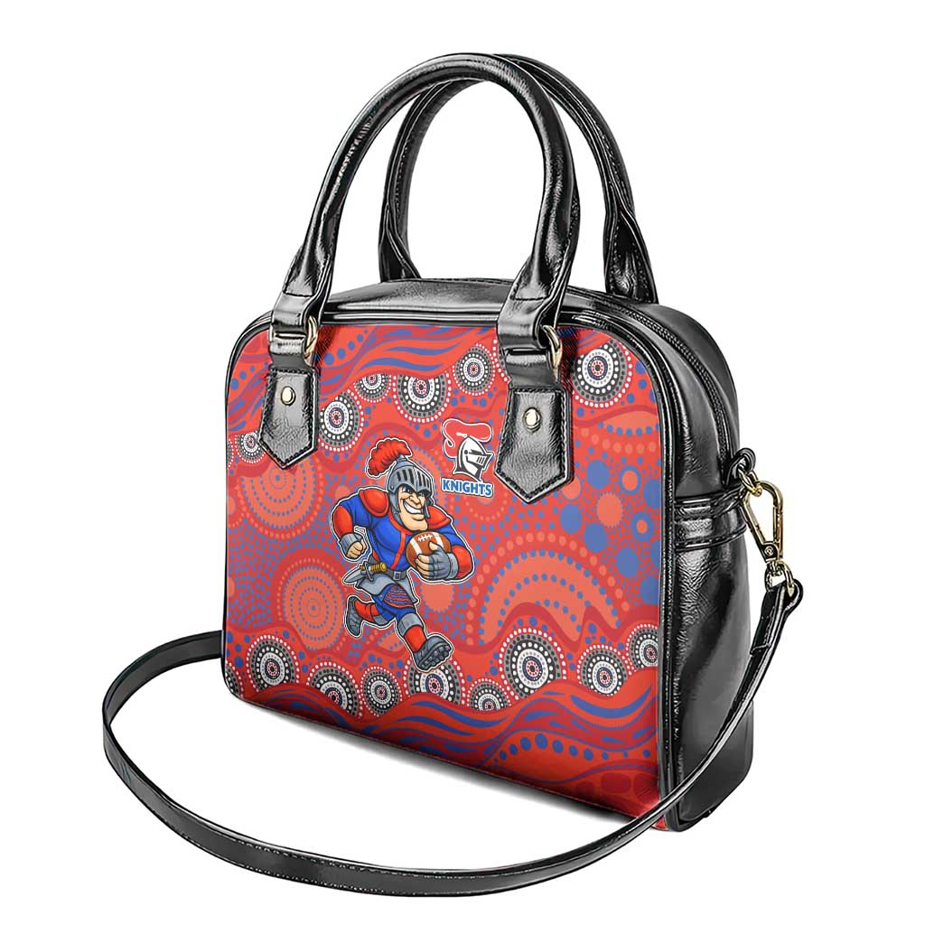 Newcastle Knights Shoulder Handbag Aboriginal Dot Pattern - Rugby Mascot Heritage Pride