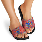 Newcastle Knights Slide Sandals Aboriginal Dot Pattern - Rugby Mascot Heritage Pride