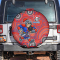 Newcastle Knights Spare Tire Cover Aboriginal Dot Pattern - Rugby Mascot Heritage Pride