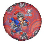 Newcastle Knights Spare Tire Cover Aboriginal Dot Pattern - Rugby Mascot Heritage Pride