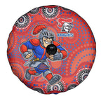 Newcastle Knights Spare Tire Cover Aboriginal Dot Pattern - Rugby Mascot Heritage Pride