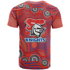 Newcastle Knights T Shirt Aboriginal Dot Pattern - Rugby Mascot Heritage Pride