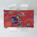 Newcastle Knights Tablecloth Aboriginal Dot Pattern - Rugby Mascot Heritage Pride