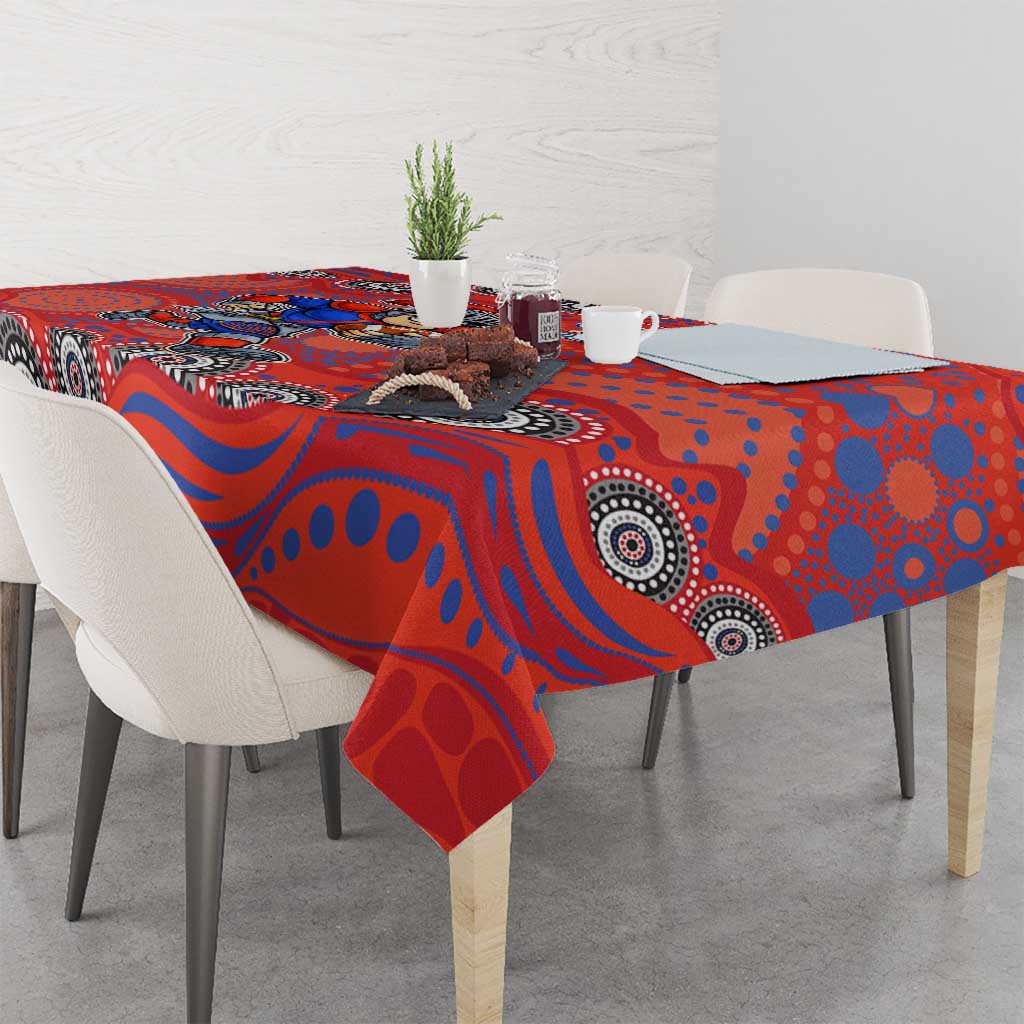Newcastle Knights Tablecloth Aboriginal Dot Pattern - Rugby Mascot Heritage Pride