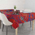 Newcastle Knights Tablecloth Aboriginal Dot Pattern - Rugby Mascot Heritage Pride