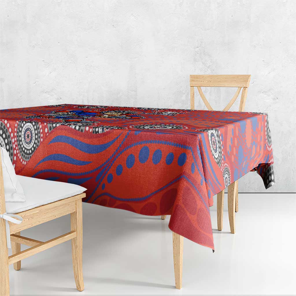 Newcastle Knights Tablecloth Aboriginal Dot Pattern - Rugby Mascot Heritage Pride