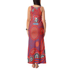 Newcastle Knights Tank Maxi Dress Aboriginal Dot Pattern - Rugby Mascot Heritage Pride