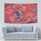 Newcastle Knights Tapestry Aboriginal Dot Pattern - Rugby Mascot Heritage Pride