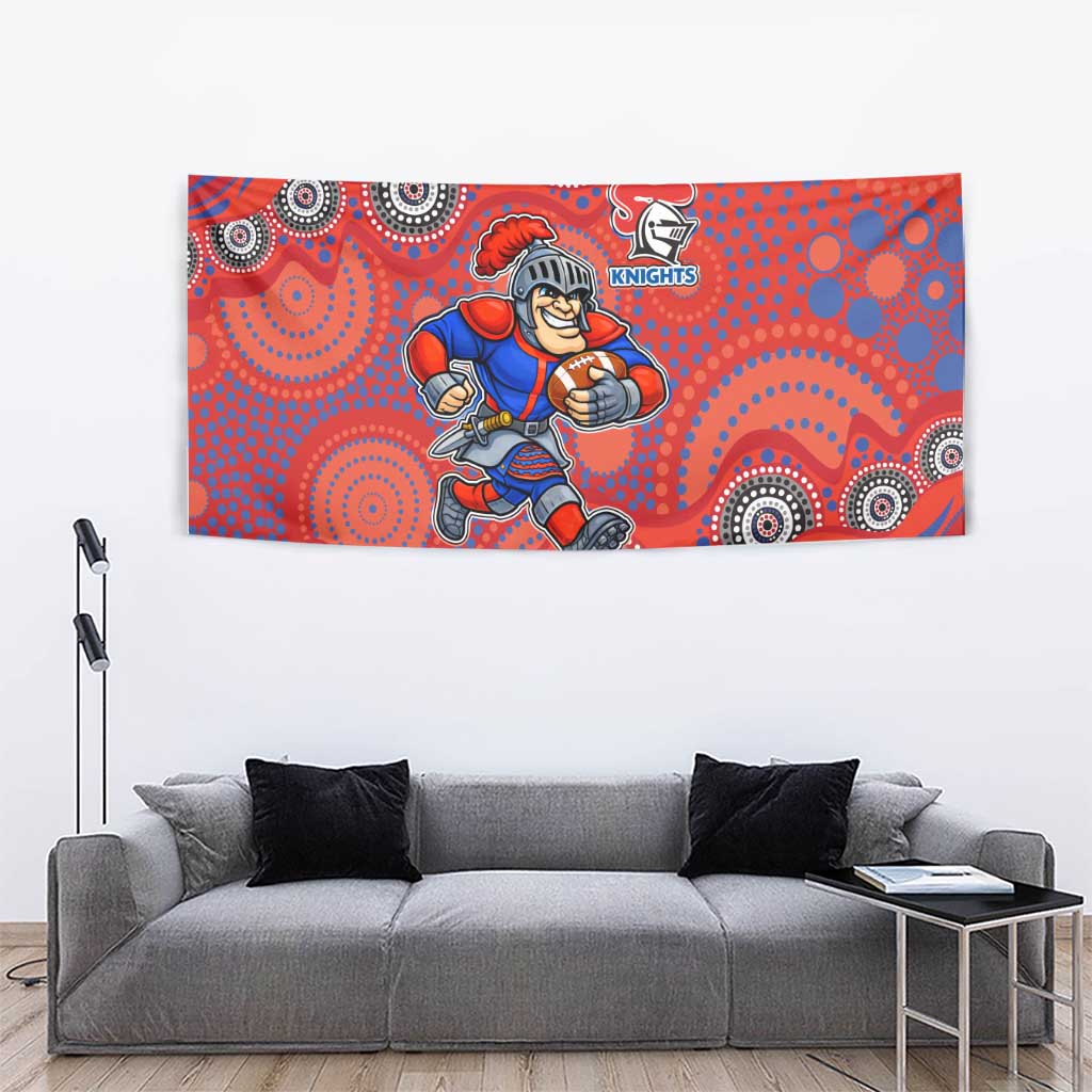 Newcastle Knights Tapestry Aboriginal Dot Pattern - Rugby Mascot Heritage Pride