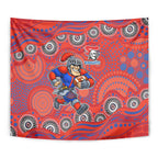 Newcastle Knights Tapestry Aboriginal Dot Pattern - Rugby Mascot Heritage Pride