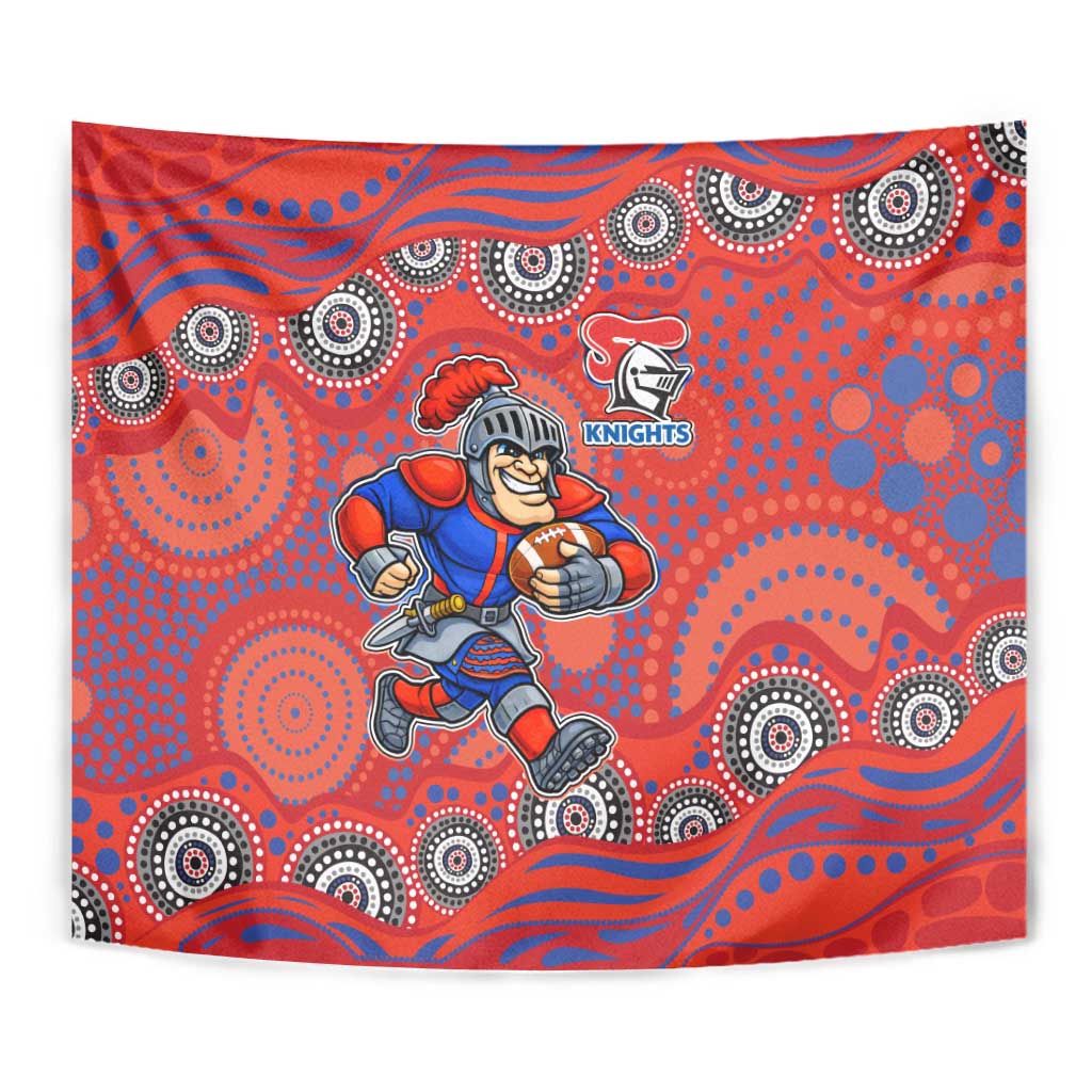 Newcastle Knights Tapestry Aboriginal Dot Pattern - Rugby Mascot Heritage Pride