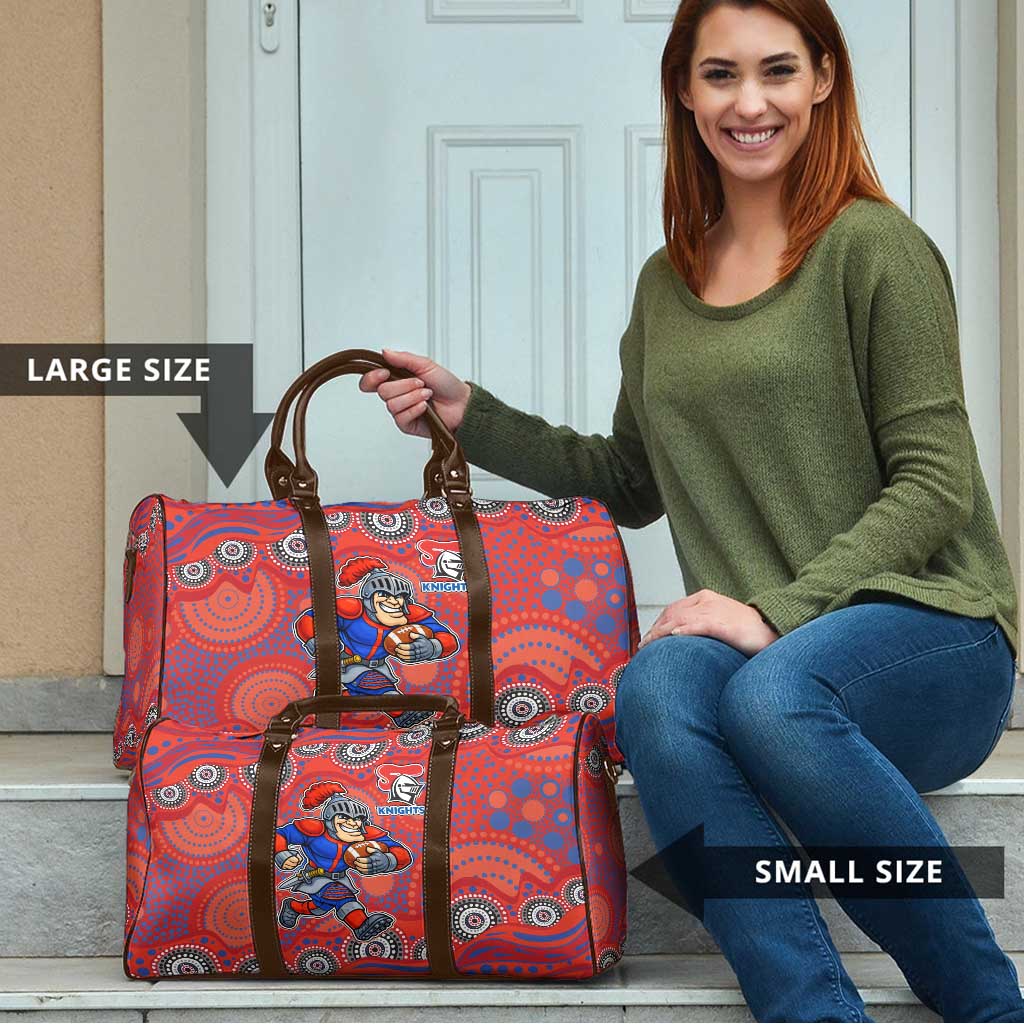 Newcastle Knights Travel Bag Aboriginal Dot Pattern - Rugby Mascot Heritage Pride