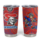 Newcastle Knights Tumbler Cup Aboriginal Dot Pattern - Rugby Mascot Heritage Pride