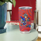 Newcastle Knights Tumbler Cup Aboriginal Dot Pattern - Rugby Mascot Heritage Pride