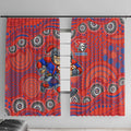 Newcastle Knights Window Curtain Aboriginal Dot Pattern - Rugby Mascot Heritage Pride