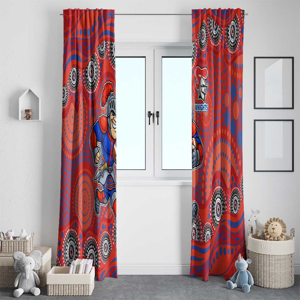 Newcastle Knights Window Curtain Aboriginal Dot Pattern - Rugby Mascot Heritage Pride