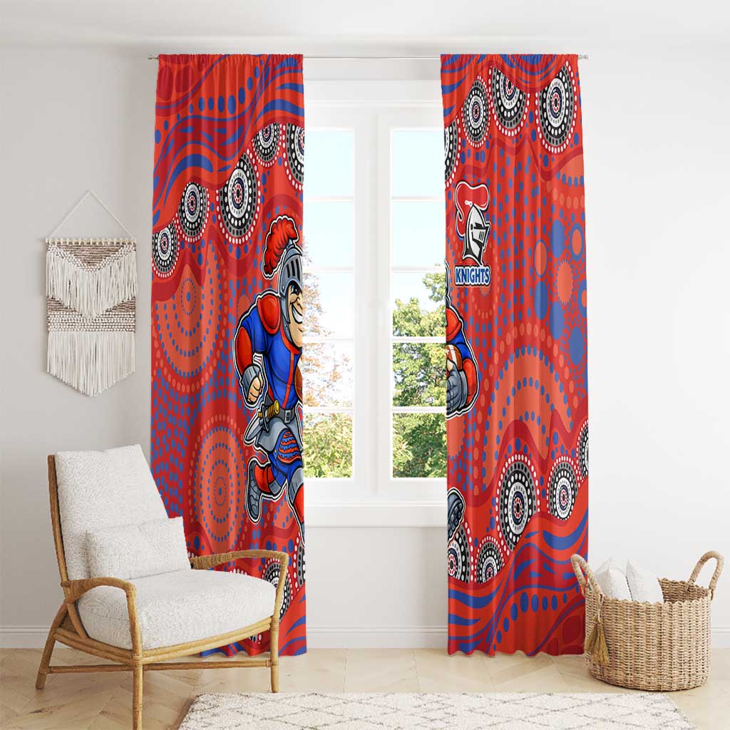Newcastle Knights Window Curtain Aboriginal Dot Pattern - Rugby Mascot Heritage Pride