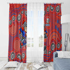 Newcastle Knights Window Curtain Aboriginal Dot Pattern - Rugby Mascot Heritage Pride