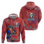 Newcastle Knights Zip Hoodie Aboriginal Dot Pattern - Rugby Mascot Heritage Pride