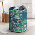 New Zealand Warriors Laundry Basket Aboriginal Dot Pattern - Rugby Mascot Heritage Pride