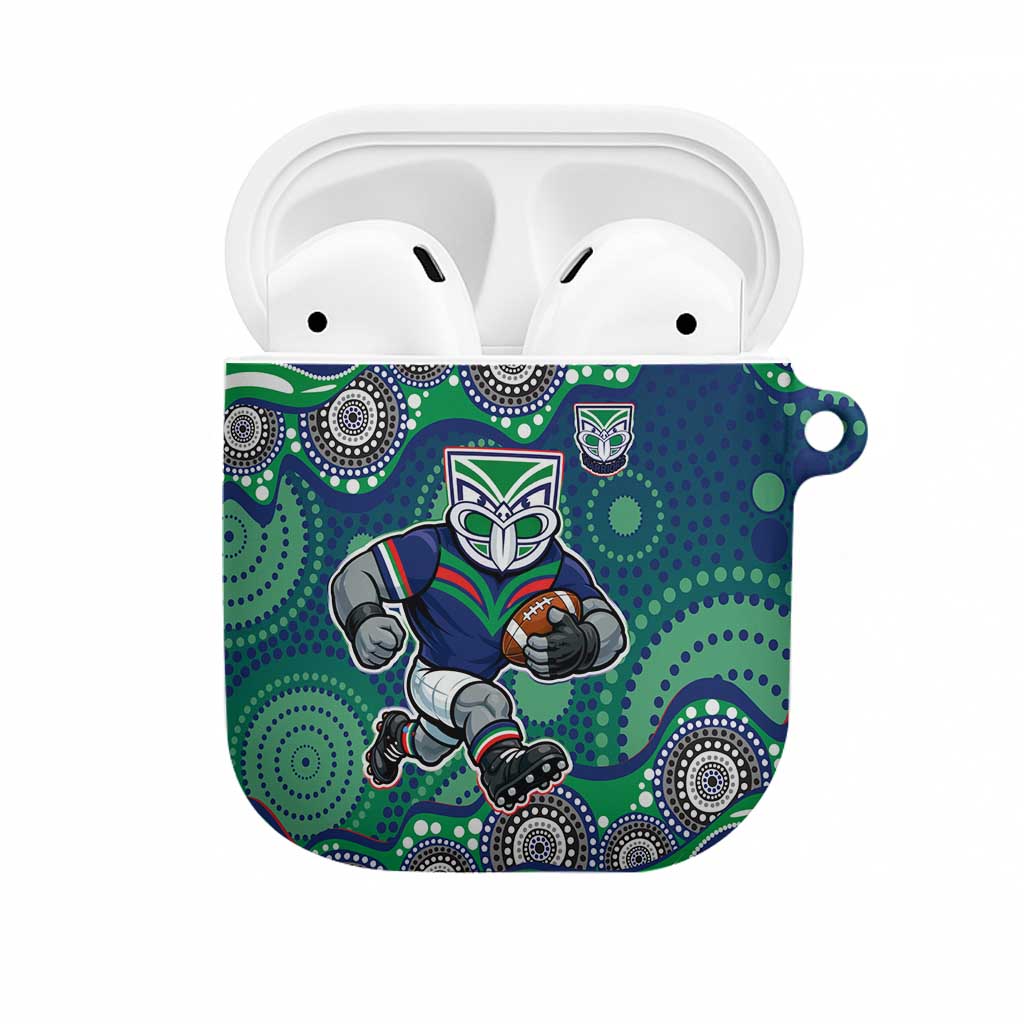 New Zealand Warriors AirPods Case Aboriginal Dot Pattern - Rugby Mascot Heritage Pride