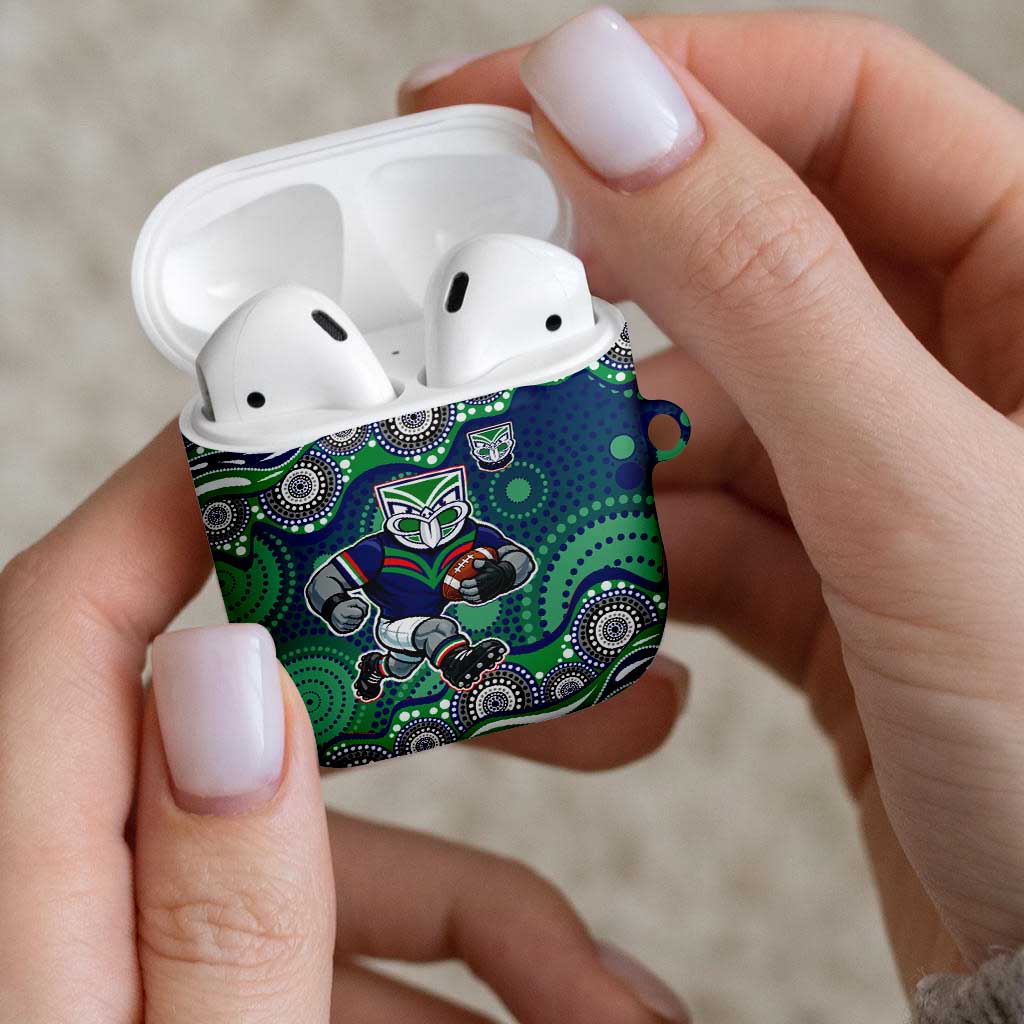 New Zealand Warriors AirPods Case Aboriginal Dot Pattern - Rugby Mascot Heritage Pride