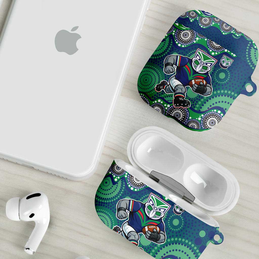 New Zealand Warriors AirPods Case Aboriginal Dot Pattern - Rugby Mascot Heritage Pride