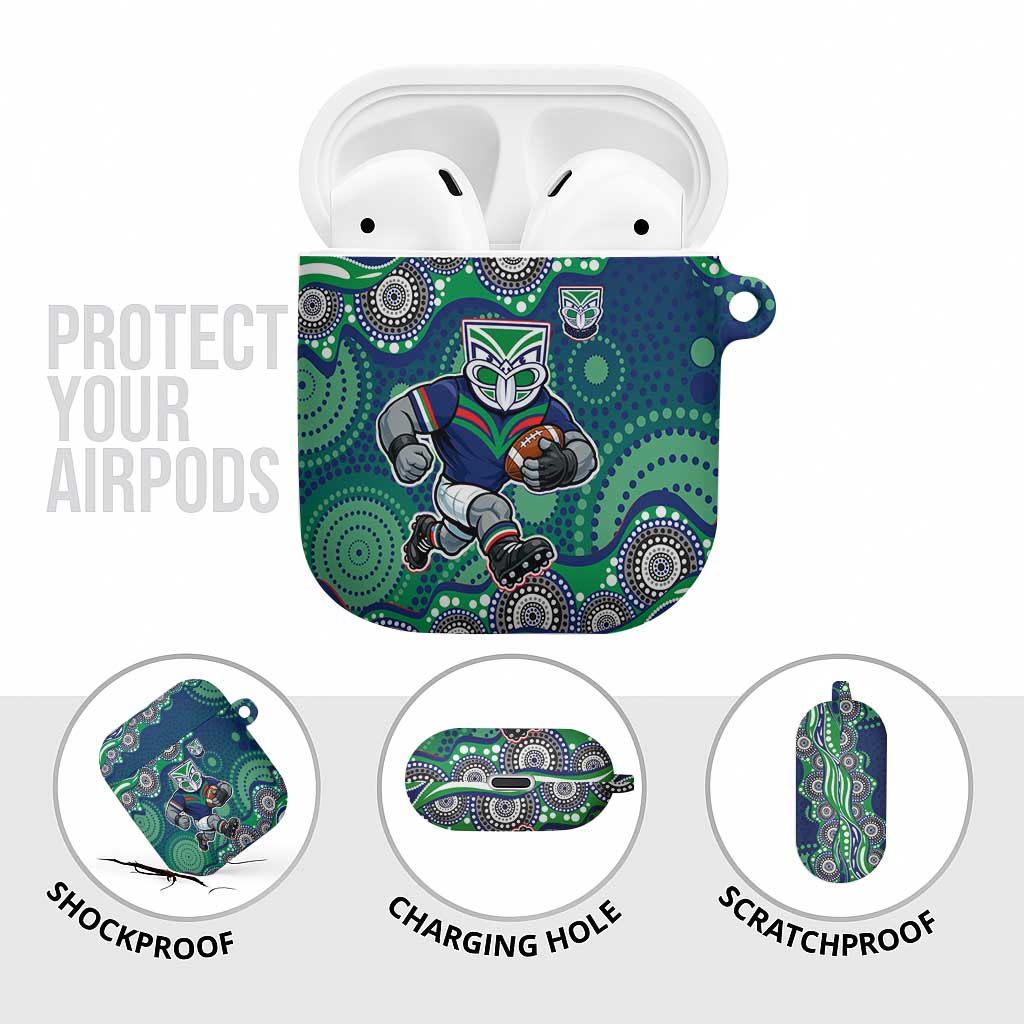 New Zealand Warriors AirPods Case Aboriginal Dot Pattern - Rugby Mascot Heritage Pride