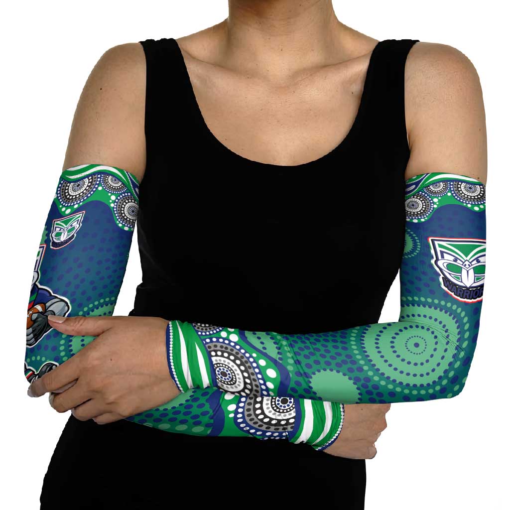 New Zealand Warriors Arm Sleeves Aboriginal Dot Pattern - Rugby Mascot Heritage Pride