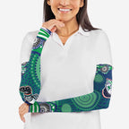 New Zealand Warriors Arm Sleeves Aboriginal Dot Pattern - Rugby Mascot Heritage Pride