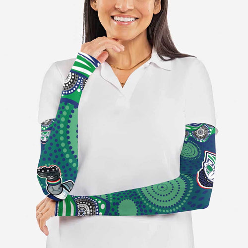 New Zealand Warriors Arm Sleeves Aboriginal Dot Pattern - Rugby Mascot Heritage Pride