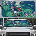 New Zealand Warriors Auto Sun Shade Aboriginal Dot Pattern - Rugby Mascot Heritage Pride