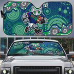 New Zealand Warriors Auto Sun Shade Aboriginal Dot Pattern - Rugby Mascot Heritage Pride