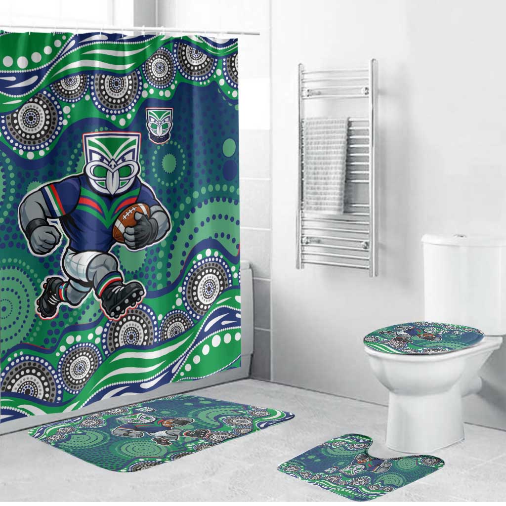 New Zealand Warriors Bathroom Set Aboriginal Dot Pattern - Rugby Mascot Heritage Pride