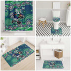 New Zealand Warriors Bathroom Set Aboriginal Dot Pattern - Rugby Mascot Heritage Pride