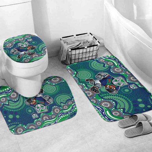 New Zealand Warriors Bathroom Set Aboriginal Dot Pattern - Rugby Mascot Heritage Pride