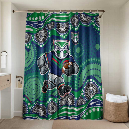 New Zealand Warriors Bathroom Set Aboriginal Dot Pattern - Rugby Mascot Heritage Pride