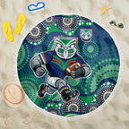 New Zealand Warriors Beach Blanket Aboriginal Dot Pattern - Rugby Mascot Heritage Pride