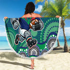 New Zealand Warriors Beach Blanket Aboriginal Dot Pattern - Rugby Mascot Heritage Pride
