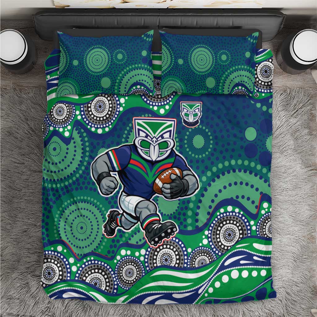 New Zealand Warriors Bedding Set Aboriginal Dot Pattern - Rugby Mascot Heritage Pride